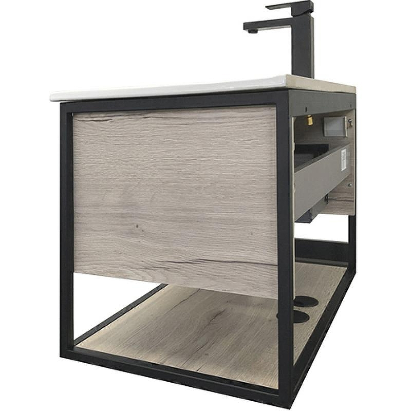 Тумба с раковиной Comforty Бонн 75 00-00008475 подвесная Дуб дымчатый, купить, цена, заказать, магазин, доставка, скидка, промокод, купить, цена, заказать, магазин, доставка, скидка, промокод