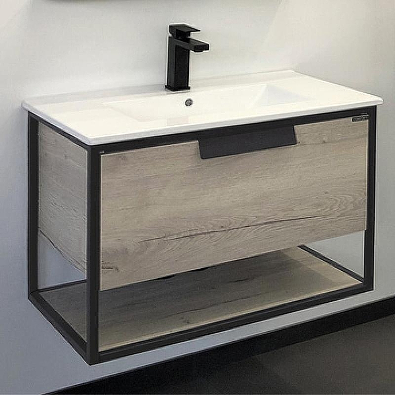 Тумба с раковиной Comforty Бонн 75 00-00008475 подвесная Дуб дымчатый, купить, цена, заказать, магазин, доставка, скидка, промокод, купить, цена, заказать, магазин, доставка, скидка, промокод