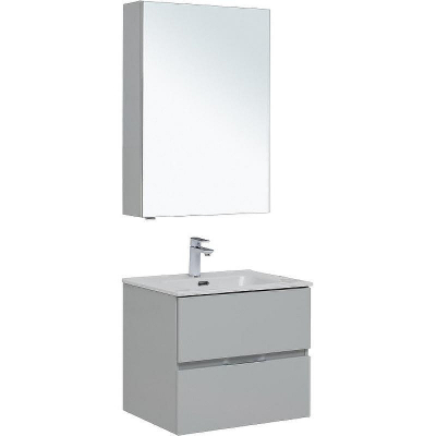 Комплект мебели для ванной Aquanet Алвита New 60 274224 подвесной Серый матовый