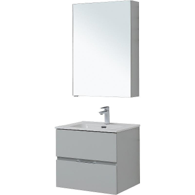 Комплект мебели для ванной Aquanet Алвита New 60 274224 подвесной Серый матовый