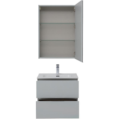 Комплект мебели для ванной Aquanet Алвита New 60 274224 подвесной Серый матовый