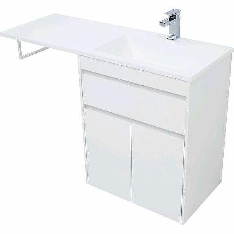 Тумба с раковиной Aquanet Токио 130 R 239216 Белая, купить, цена, заказать, магазин, доставка, скидка, промокод, купить, цена, заказать, магазин, доставка, скидка, промокод