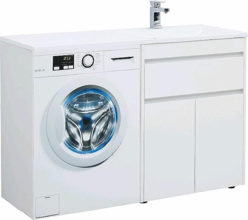 Тумба с раковиной Aquanet Токио 130 R 239216 Белая, купить, цена, заказать, магазин, доставка, скидка, промокод, купить, цена, заказать, магазин, доставка, скидка, промокод