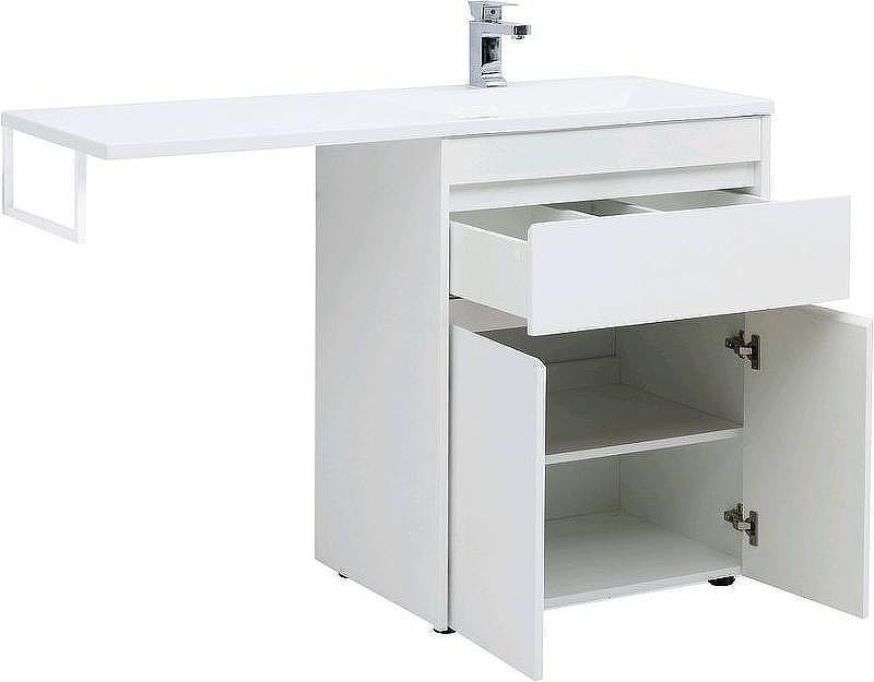 Тумба с раковиной Aquanet Токио 130 R 239216 Белая, купить, цена, заказать, магазин, доставка, скидка, промокод, купить, цена, заказать, магазин, доставка, скидка, промокод