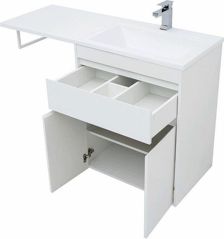 Тумба с раковиной Aquanet Токио 130 R 239216 Белая, купить, цена, заказать, магазин, доставка, скидка, промокод, купить, цена, заказать, магазин, доставка, скидка, промокод