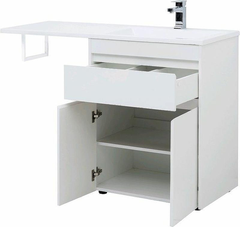 Тумба с раковиной Aquanet Токио 130 R 239216 Белая, купить, цена, заказать, магазин, доставка, скидка, промокод, купить, цена, заказать, магазин, доставка, скидка, промокод