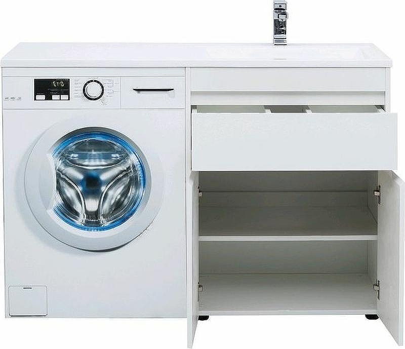 Тумба с раковиной Aquanet Токио 130 R 239216 Белая, купить, цена, заказать, магазин, доставка, скидка, промокод, купить, цена, заказать, магазин, доставка, скидка, промокод