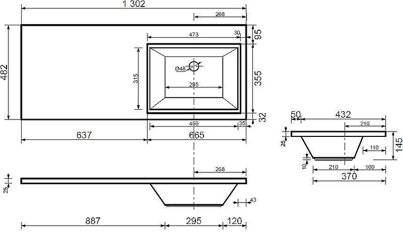 Тумба с раковиной Aquanet Токио 130 R 239216 Белая, купить, цена, заказать, магазин, доставка, скидка, промокод, купить, цена, заказать, магазин, доставка, скидка, промокод