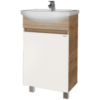 Тумба под раковину Grossman Поло 50 105004 Дуб сонома светлый Белая глянцевая, купить, цена, заказать, магазин, доставка, скидка, промокод, купить, цена, заказать, магазин, доставка, скидка, промокод