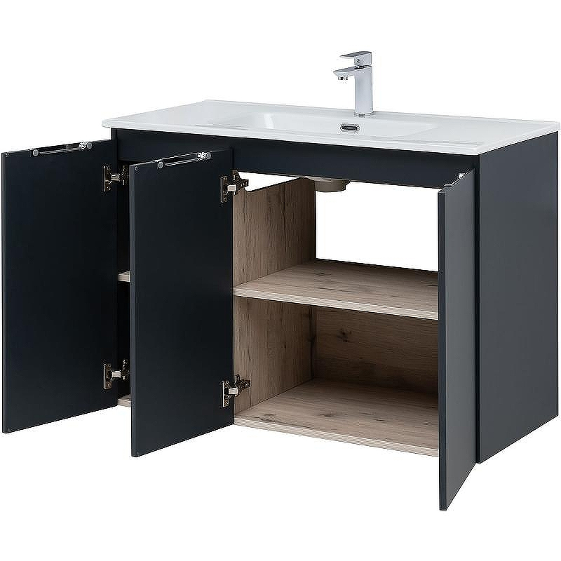 Тумба под раковину Aquanet Алвита New 100 277531 подвесная Антрацит, купить, цена, заказать, магазин, доставка, скидка, промокод, купить, цена, заказать, магазин, доставка, скидка, промокод