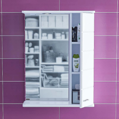 Зеркало со шкафом СанТа Омега 60 R 107004 с подсветкой Белое