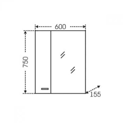 Зеркало со шкафом СанТа Омега 60 R 107004 с подсветкой Белое