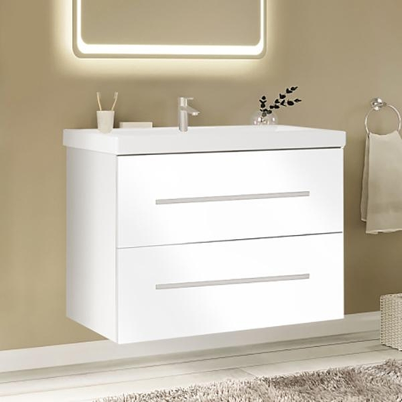 Тумба под раковину Marka One Mix 70П с ручками Белая глянцевая, купить, цена, заказать, магазин, доставка, скидка, промокод, купить, цена, заказать, магазин, доставка, скидка, промокод