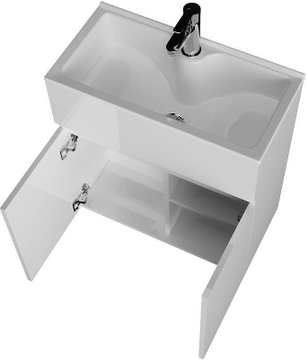 Тумба с раковиной 1MarKa Mira 60 У75328 подвесная Белая глянцевая