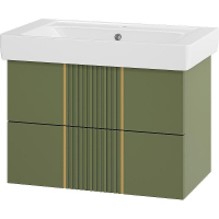 Тумба с раковиной Brevita Vega 80 УТ000022676 подвесная Зеленая матовая Золото, купить, цена, заказать, магазин, доставка, скидка, промокод, купить, цена, заказать, магазин, доставка, скидка, промокод