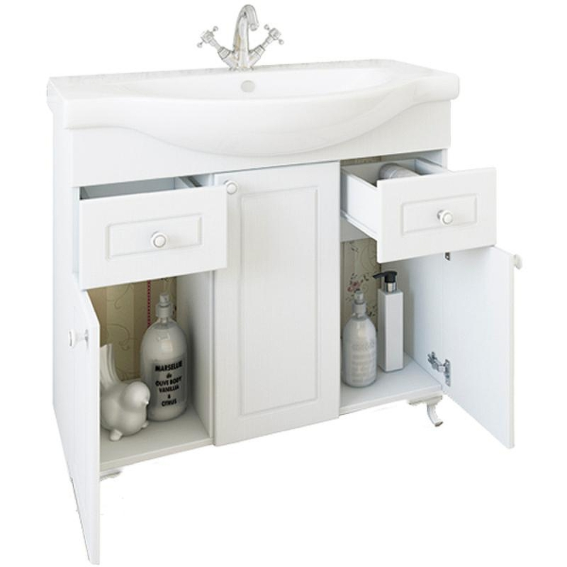 Тумба под раковину Sanflor Софи 85 С0002224 Белая матовая, купить, цена, заказать, магазин, доставка, скидка, промокод, купить, цена, заказать, магазин, доставка, скидка, промокод