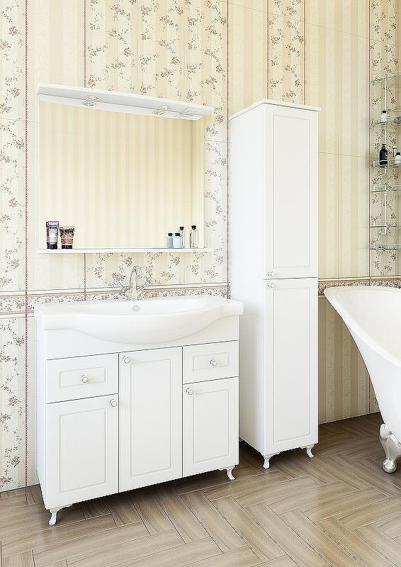 Тумба под раковину Sanflor Софи 85 С0002224 Белая матовая, купить, цена, заказать, магазин, доставка, скидка, промокод, купить, цена, заказать, магазин, доставка, скидка, промокод