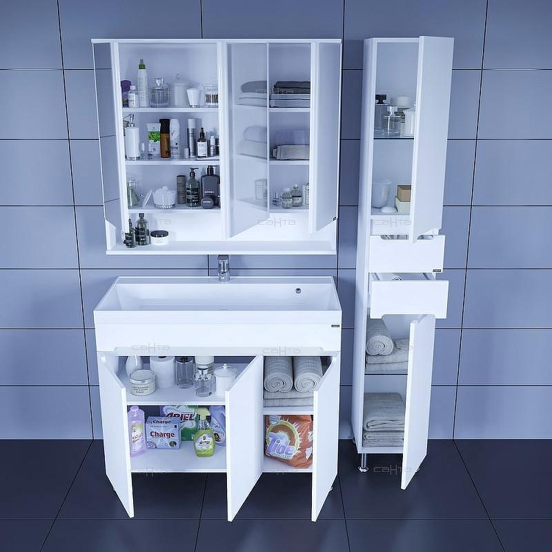 Тумба под раковину СанТа Лондон 100 224019 Белая, купить, цена, заказать, магазин, доставка, скидка, промокод, купить, цена, заказать, магазин, доставка, скидка, промокод