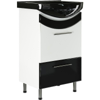 Тумба под раковину Mixline Радуга 52 522467 Белая Черная, купить, цена, заказать, магазин, доставка, скидка, промокод, купить, цена, заказать, магазин, доставка, скидка, промокод