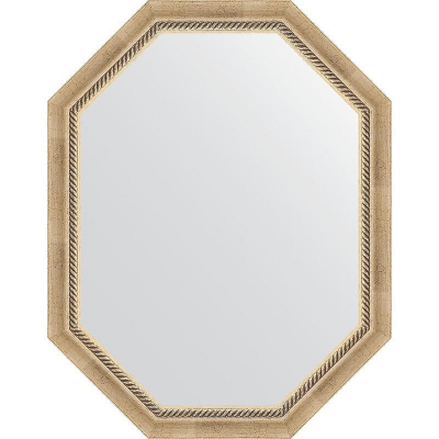 Зеркало Evoform Octagon 73x93 BY 7112 в багетной раме - Состаренное серебро с плетением 70