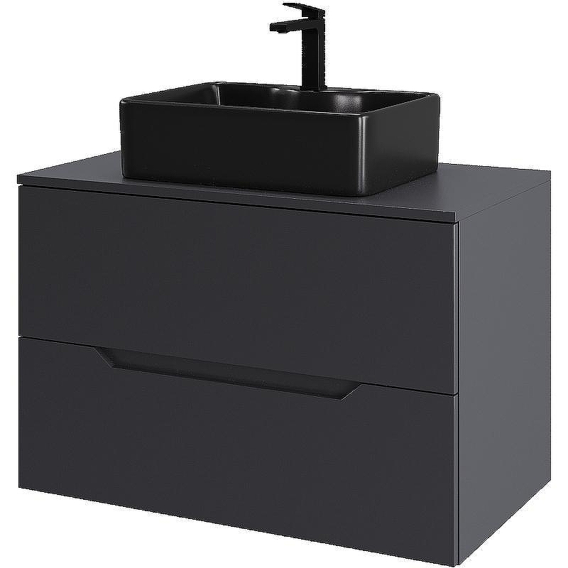 Тумба с раковиной Orange Line 80 Li-80TugMDF+B01-475MB подвесная Графит матовый, купить, цена, заказать, магазин, доставка, скидка, промокод, купить, цена, заказать, магазин, доставка, скидка, промокод