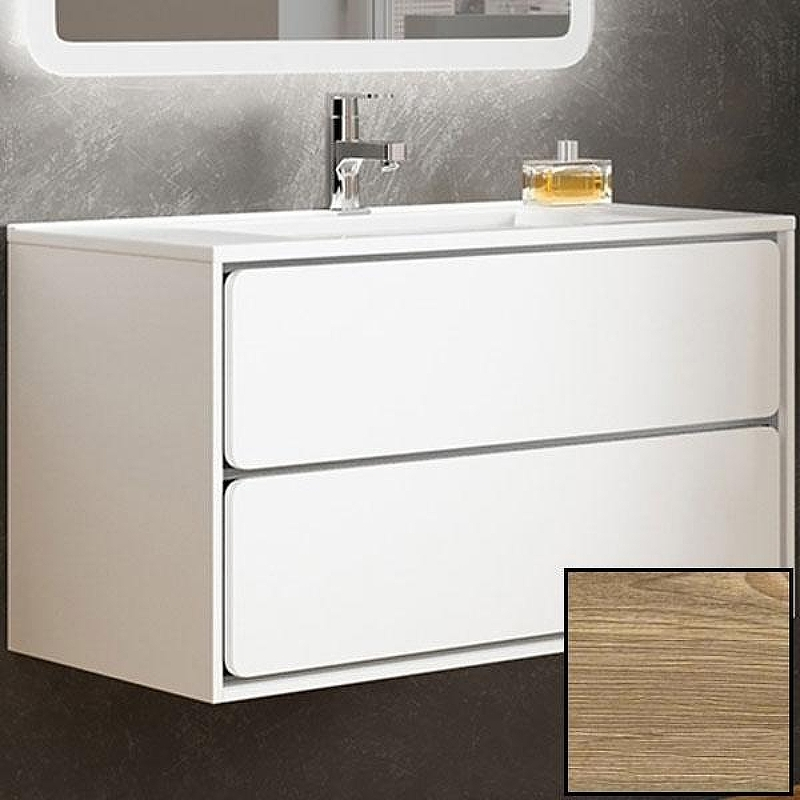 Тумба с раковиной SanVit Бруно-2 100 kbruno2100 с фактурой под дерево подвесная Карпатская ель, купить, цена, заказать, магазин, доставка, скидка, промокод, купить, цена, заказать, магазин, доставка, скидка, промокод