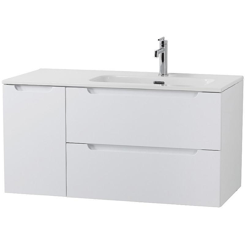 Тумба под раковину BelBagno Etna 100 R ETNA-1000-2C-1A-SO-BL-R подвесная Bianco Lucido, купить, цена, заказать, магазин, доставка, скидка, промокод, купить, цена, заказать, магазин, доставка, скидка, промокод