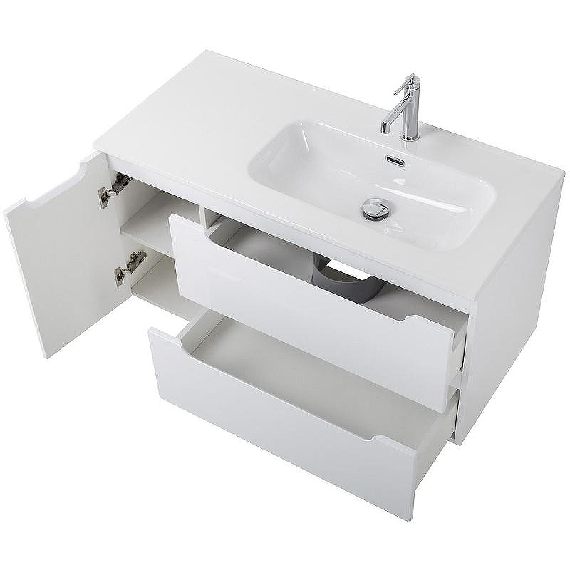 Тумба под раковину BelBagno Etna 100 R ETNA-1000-2C-1A-SO-BL-R подвесная Bianco Lucido, купить, цена, заказать, магазин, доставка, скидка, промокод, купить, цена, заказать, магазин, доставка, скидка, промокод