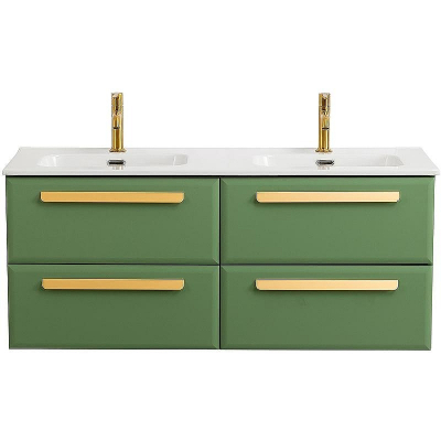 Тумба под раковину Cezares Eco-Cer-N 120 ECO-CER-N-1200-4C-SO-2-PS-P подвесная Фисташковый Софт без ручек