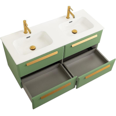 Тумба под раковину Cezares Eco-Cer-N 120 ECO-CER-N-1200-4C-SO-2-PS-P подвесная Фисташковый Софт без ручек