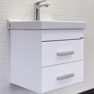 Тумба с раковиной Comforty Никосия 50П 00-00018022 подвесная Белый глянец