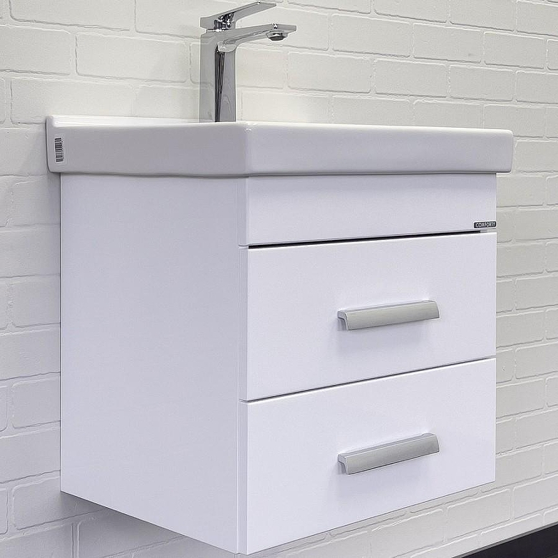 Тумба с раковиной Comforty Никосия 50П 00-00018022 подвесная Белый глянец, купить, цена, заказать, магазин, доставка, скидка, промокод, купить, цена, заказать, магазин, доставка, скидка, промокод