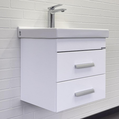 Тумба с раковиной Comforty Никосия 50П 00-00018022 подвесная Белый глянец