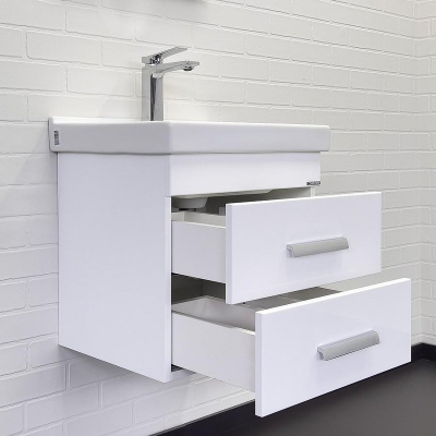 Тумба с раковиной Comforty Никосия 50П 00-00018022 подвесная Белый глянец