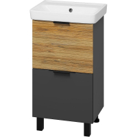Тумба с раковиной Misty Форест 50 УТ000023194 Дуб Вотан Антрацит, купить, цена, заказать, магазин, доставка, скидка, промокод, купить, цена, заказать, магазин, доставка, скидка, промокод