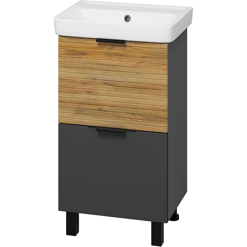 Тумба с раковиной Misty Форест 50 УТ000023194 Дуб Вотан Антрацит, купить, цена, заказать, магазин, доставка, скидка, промокод, купить, цена, заказать, магазин, доставка, скидка, промокод