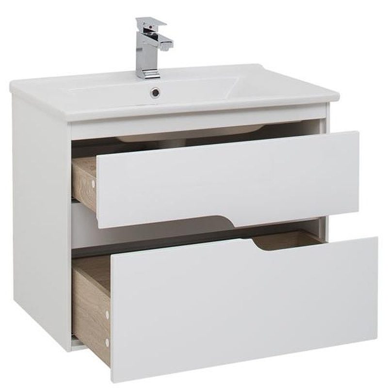 Тумба с раковиной Aquanet Модена 75 212662 подвесная Белый глянец, купить, цена, заказать, магазин, доставка, скидка, промокод, купить, цена, заказать, магазин, доставка, скидка, промокод