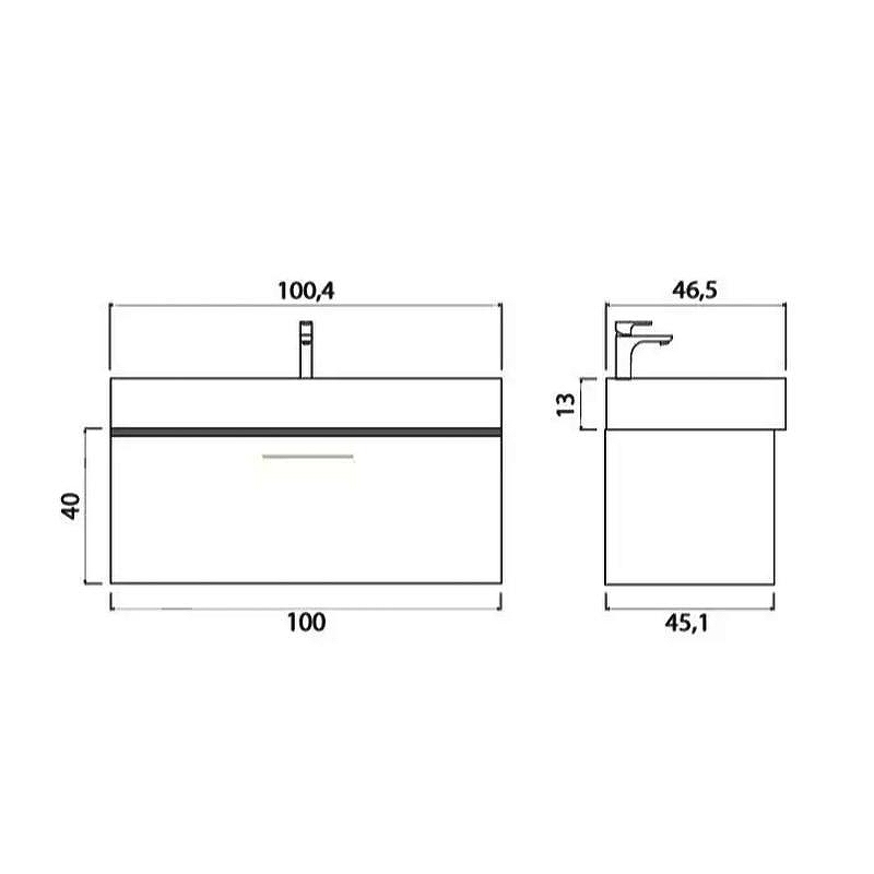 Тумба под раковину Creto Milano 100 5-1378CH подвесная Charleston, купить, цена, заказать, магазин, доставка, скидка, промокод, купить, цена, заказать, магазин, доставка, скидка, промокод