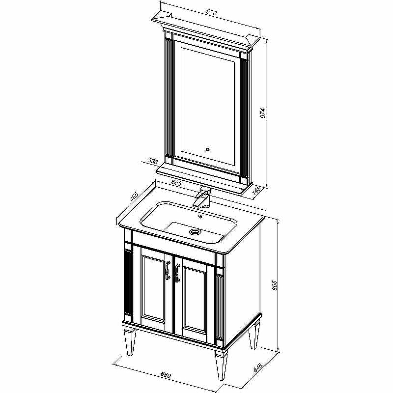 Комплект мебели для ванной Aquanet Селена 70 273433 Белый Серебро, купить, цена, заказать, магазин, доставка, скидка, промокод, купить, цена, заказать, магазин, доставка, скидка, промокод