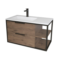 Тумба под раковину Grossman Лофт 90 L 1090012 подвесная цвет Веллингтон Черный, купить, цена, заказать, магазин, доставка, скидка, промокод, купить, цена, заказать, магазин, доставка, скидка, промокод