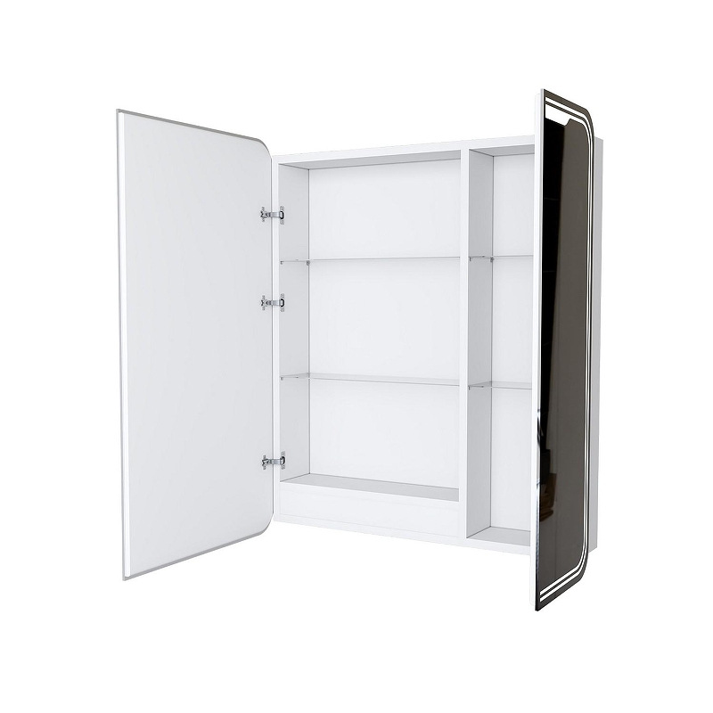 Зеркальный шкаф Mixline Виктория 70 L 547259 с подсветкой цвет Белый, купить, цена, заказать, магазин, доставка, скидка, промокод, купить, цена, заказать, магазин, доставка, скидка, промокод