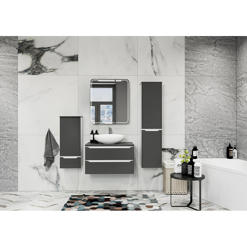 Зеркальный шкаф Mixline Виктория 70 L 547259 с подсветкой цвет Белый, купить, цена, заказать, магазин, доставка, скидка, промокод, купить, цена, заказать, магазин, доставка, скидка, промокод