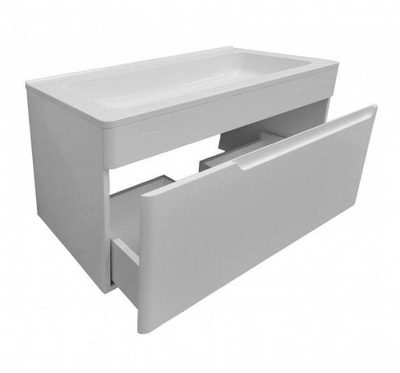 Тумба с раковиной Эстет Kare Luxe 80 ФР-00005718 подвесная Белая, купить, цена, заказать, магазин, доставка, скидка, промокод, купить, цена, заказать, магазин, доставка, скидка, промокод