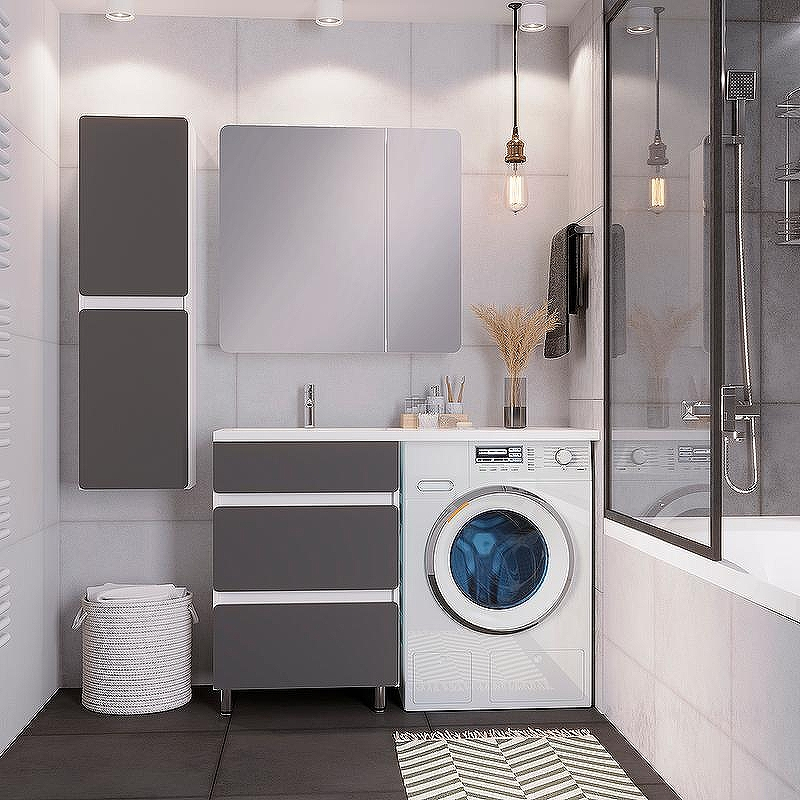 Шкаф пенал Stella Polar Корделия 35 SP-00001042 подвесной Серый Белый, купить, цена, заказать, магазин, доставка, скидка, промокод, купить, цена, заказать, магазин, доставка, скидка, промокод