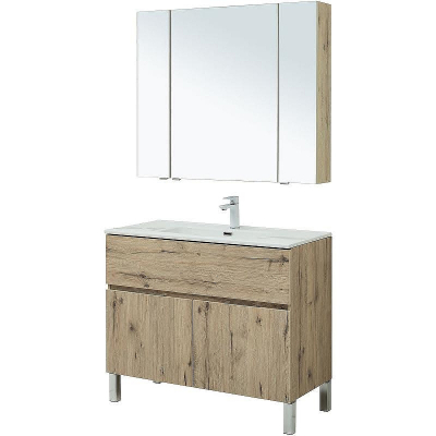 Комплект мебели для ванной Aquanet Алвита New 100 274115 Дуб веллингтон белый