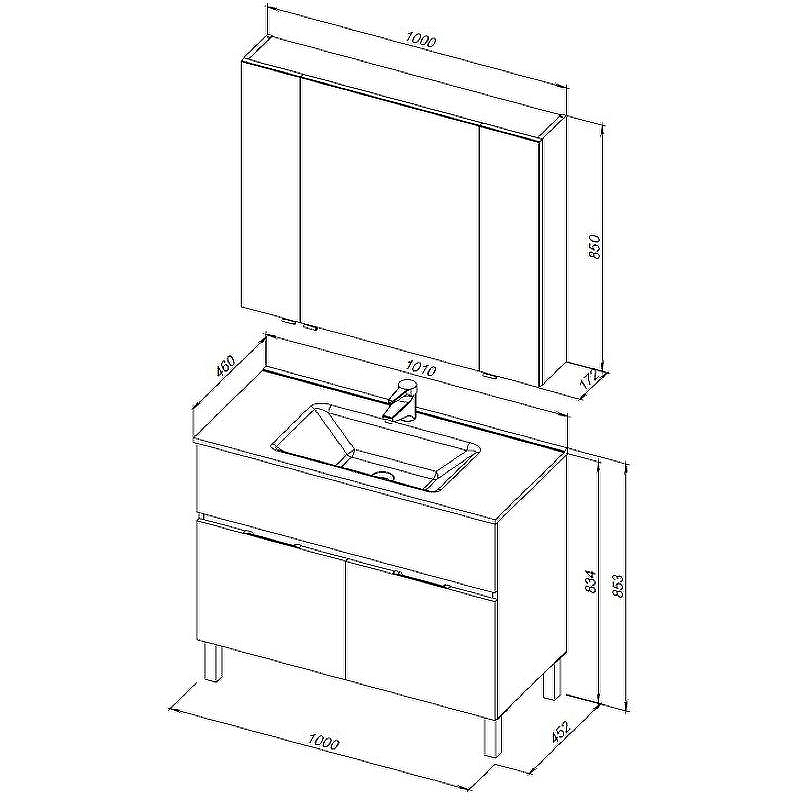 Комплект мебели для ванной Aquanet Алвита New 100 274115 Дуб веллингтон белый, купить, цена, заказать, магазин, доставка, скидка, промокод, купить, цена, заказать, магазин, доставка, скидка, промокод