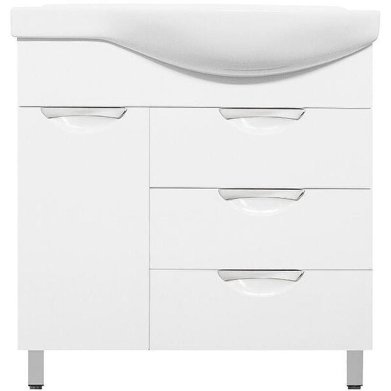 Тумба под раковину Style Line Жасмин 82 L ЛС-00000526 с бельевой корзиной Белая, купить, цена, заказать, магазин, доставка, скидка, промокод, купить, цена, заказать, магазин, доставка, скидка, промокод