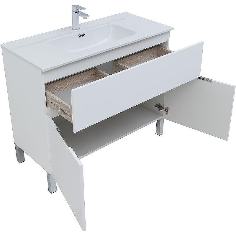 Тумба под раковину Aquanet Алвита New 100 277554 Белая матовая, купить, цена, заказать, магазин, доставка, скидка, промокод, купить, цена, заказать, магазин, доставка, скидка, промокод