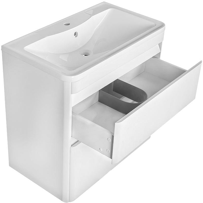 Тумба под раковину Style Line Атлантика Люкс Plus 80 СС-00000604 Белая, купить, цена, заказать, магазин, доставка, скидка, промокод, купить, цена, заказать, магазин, доставка, скидка, промокод