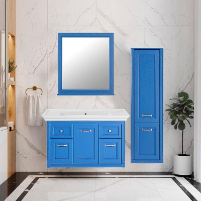Комплект мебели для ванной ASB-Woodline Толедо 105 Smalt (Синий)